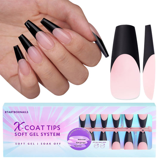 BTArtboxnails XCOATTIPS black French tip nails for a quick salon-style manicure