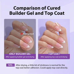 BTArtboxnails XCOATTIPS self-leveling gel creates a flawless surface on tips.