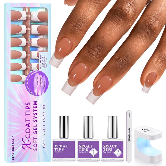 BTArtboxnails XCOATTIPS French Tip Kit front view for complete at-home manicure