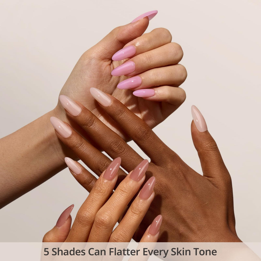 BTArtboxNails XCOATTIPS nude shades shown on hand highlighting natural fit