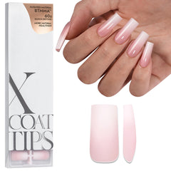 BTArtboxnails XCOATTIPS ombre nails pink white gradient for a salon like DIY manicure.