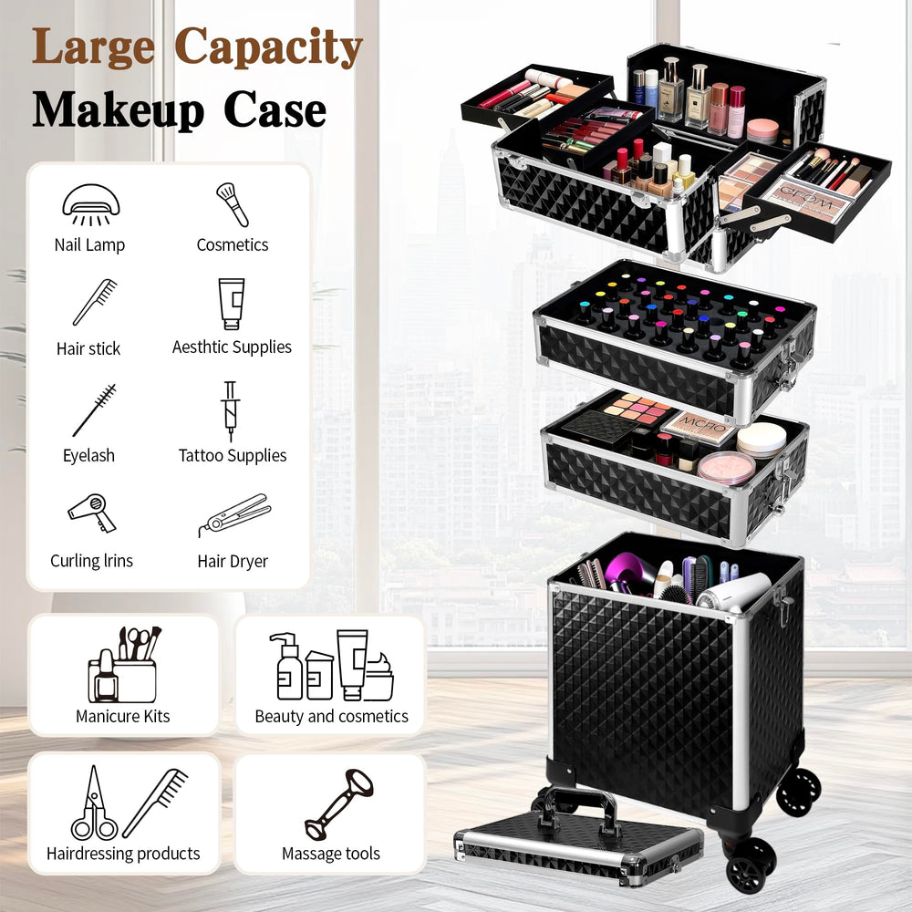 Buanson 5-in-1 case with detachable drawers for flexible professional organization.
