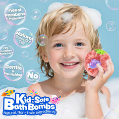 BubbleTail 32-pack bath bombs deliver long-lasting fizz and color.
