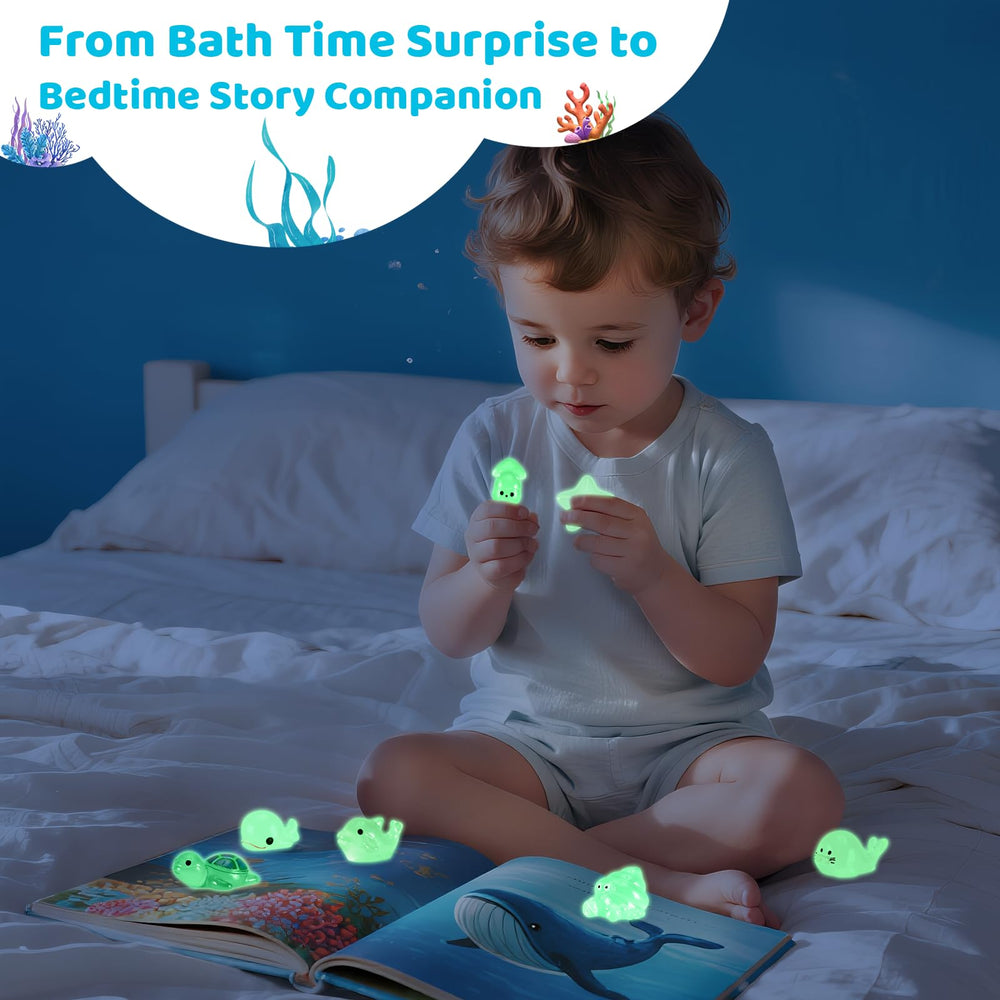 Shark themed BubFroo bath bombs with ocean toy delights kids.