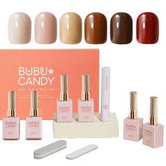 BUBU CANDY Texture Nude gel polish for natural nude manicure with lasting shine.