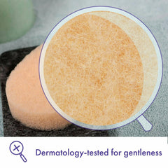 Buf-Puf packaging on display highlighting dermatologist-developed gentle cleansing benefits