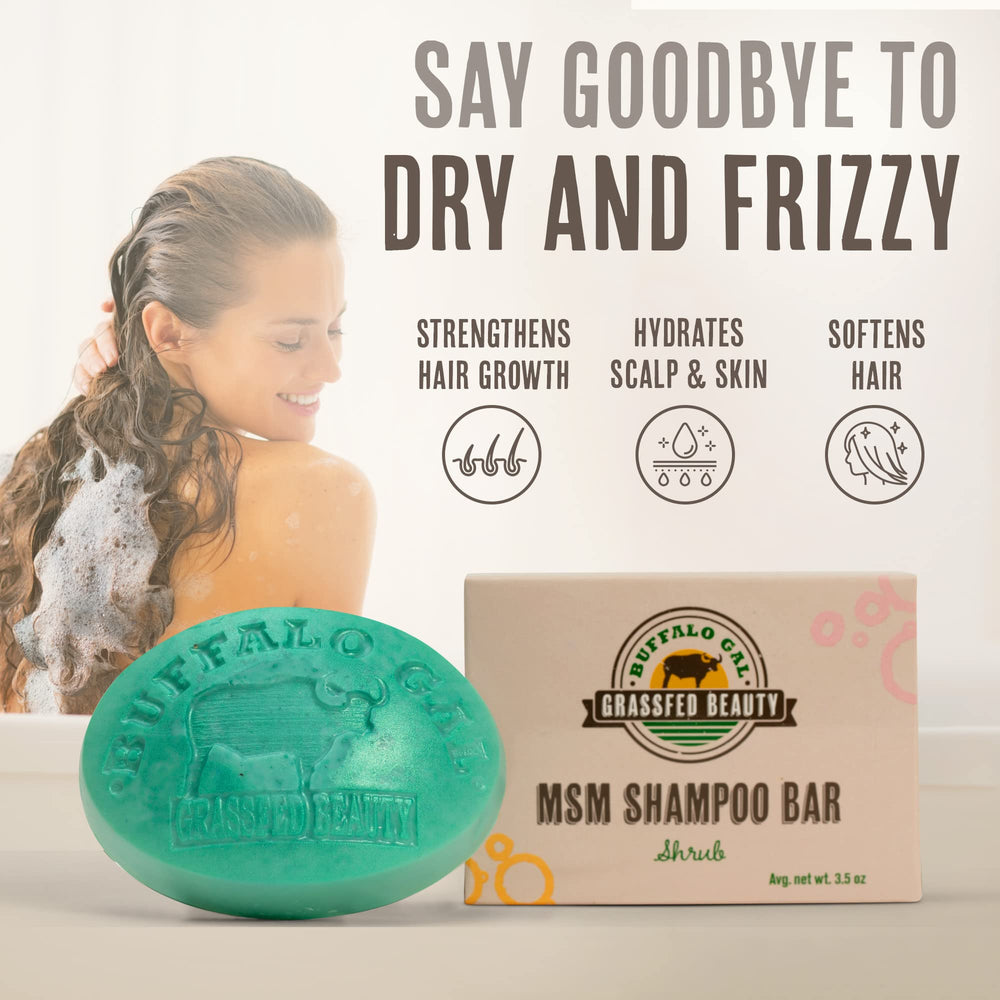 Buffalo Gal MSM Shampoo Bar after wash hair softness.