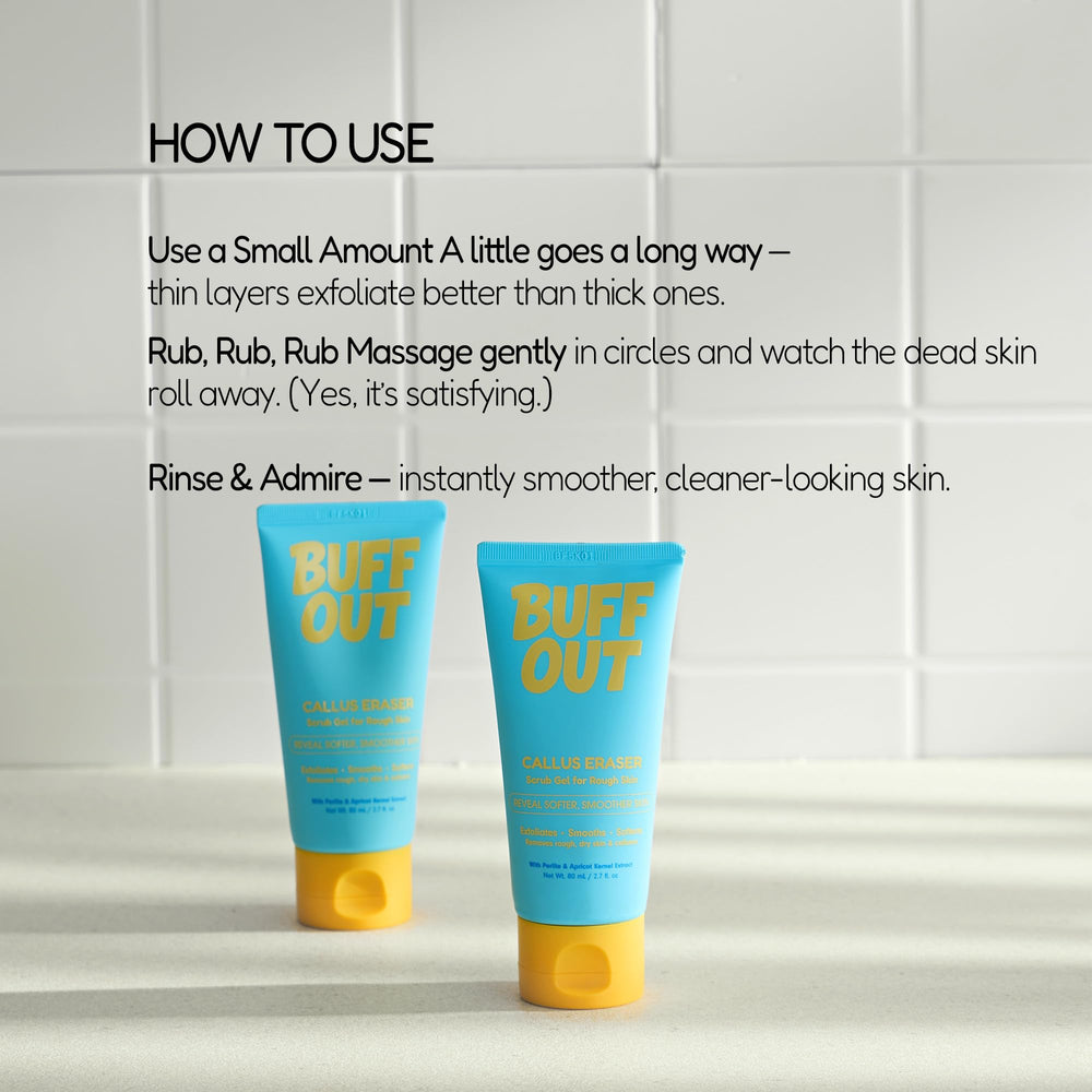 BuffOut applied to the elbow for softer, refreshed skin.