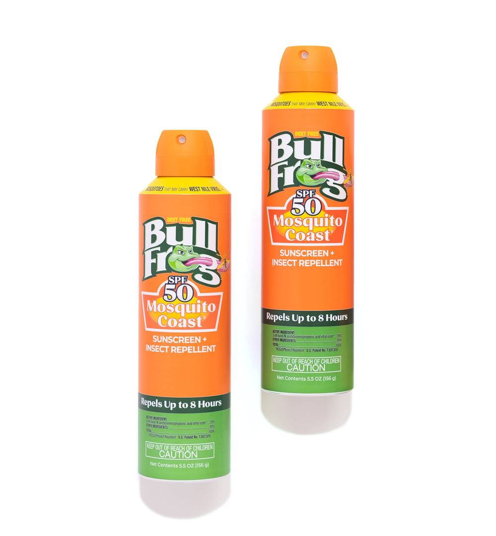 Close-up of Bullfrog label showing DEET-free and oxybenzone-free protection