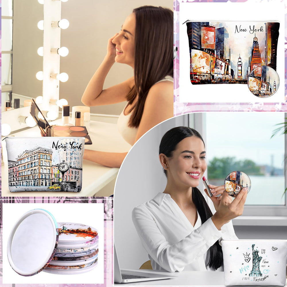 Bulyoou Broadway street-view cosmetic bag, colorful and durable