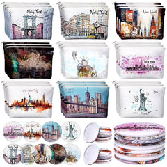 Bulyoou New York cosmetic bag with street scene design for travelers