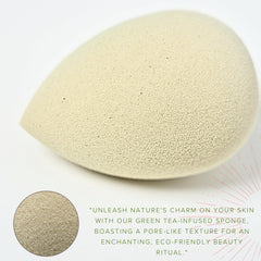 Bumfuzz Green Tea Beauty Sponge highlights eco-friendly, biodegradable materials