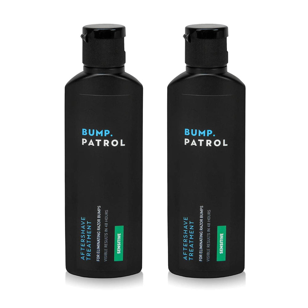 Brand logo of Bump Patrol Sensitive Strength reinforces trusted aftershave identity.