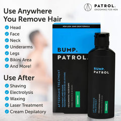 Bump Patrol Sensitive Strength pack front showcases two-pack value for post-shave comfort.