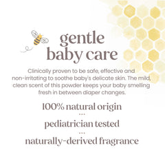 Bath-time setup featuring Burt's Bees Baby Dusting Powder