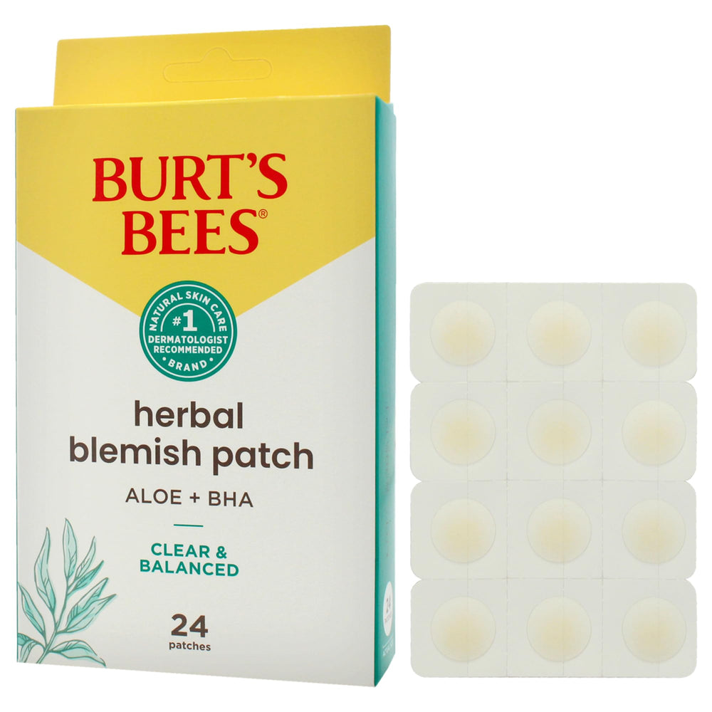 Burts Bees packaging displays 24-count for daily blemish care.