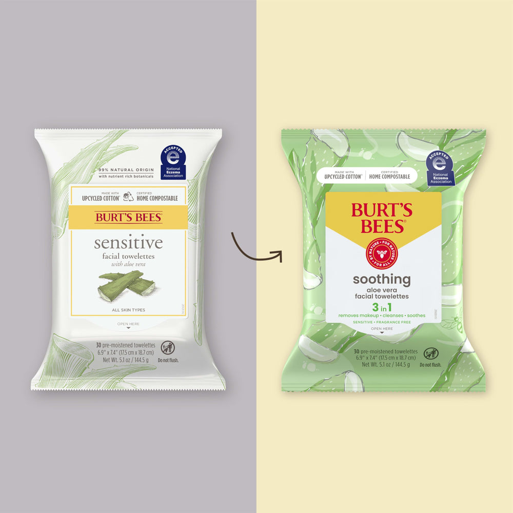 Burt's Bees face wipes soft towelettes close-up for sensitive skin care