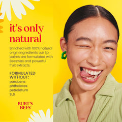 Lip balm with a natural matte finish from Burt's Bees Original Beeswax.