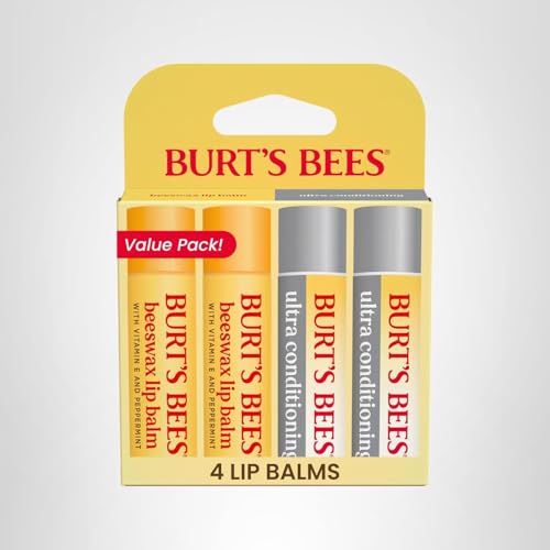 Cosmetic bag-ready Burt's Bees lip balm pack for daily routine