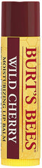 Burt's Bees Wild Cherry lip balm six-pack display for daily hydration