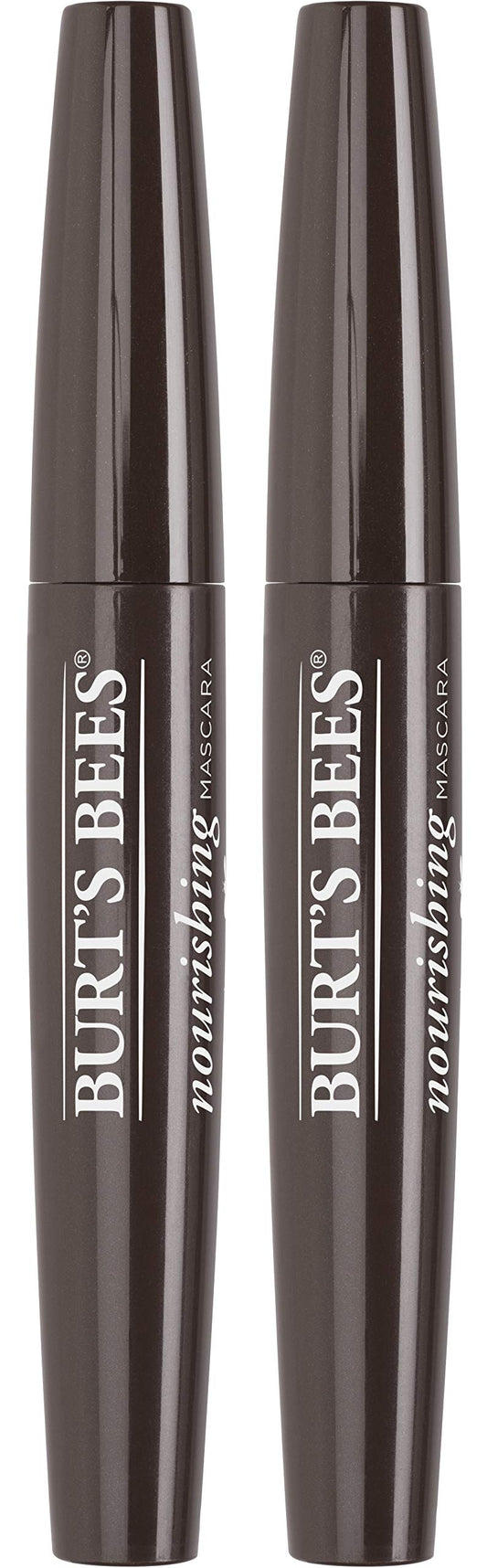 Burt's Bees Nourishing Mascara Black Brown brush close-up for defined lashes.