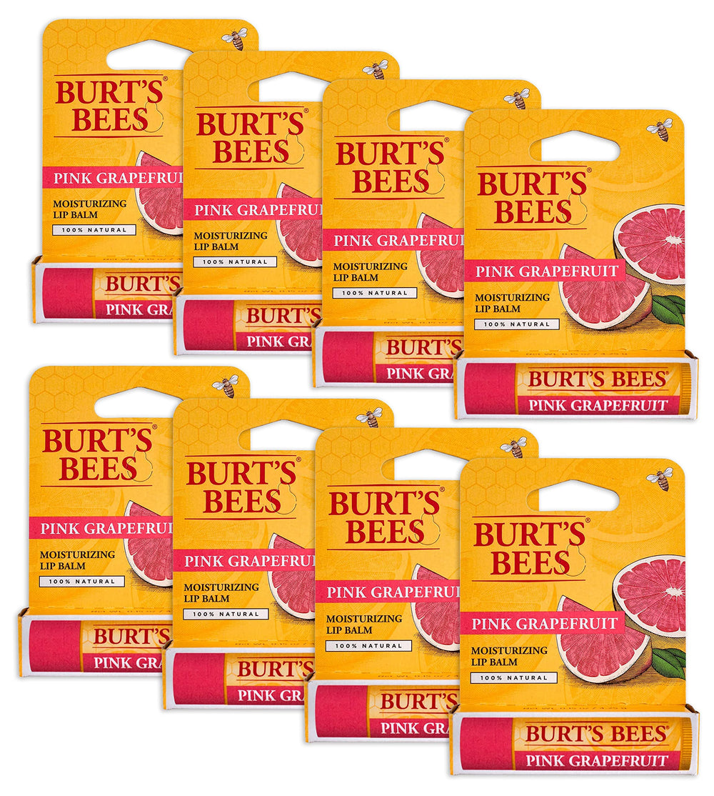 Burt's Bees Pink Grapefruit lip balm twist-up for on-the-go moisture.