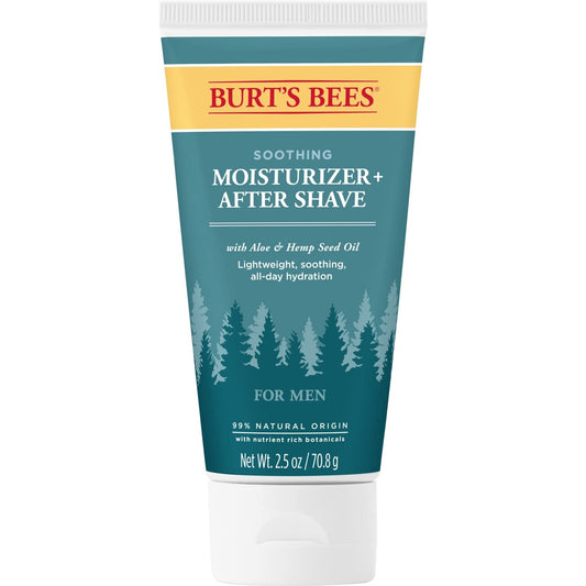 Burt's Bees Soothing Moisturizer After Shave bottle for men hydrates after shaving.