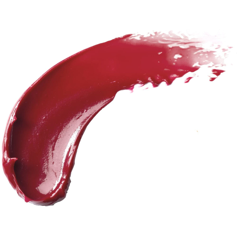 Close-up color swatch shows Berry Sorbet tint and glossy shine from Burt's Bees balm.
