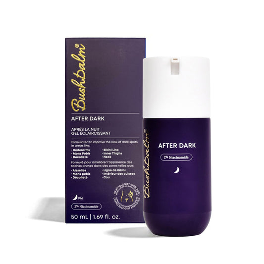 Bushbalm After Dark Brightening Gel bottle for nighttime brightening and even tone