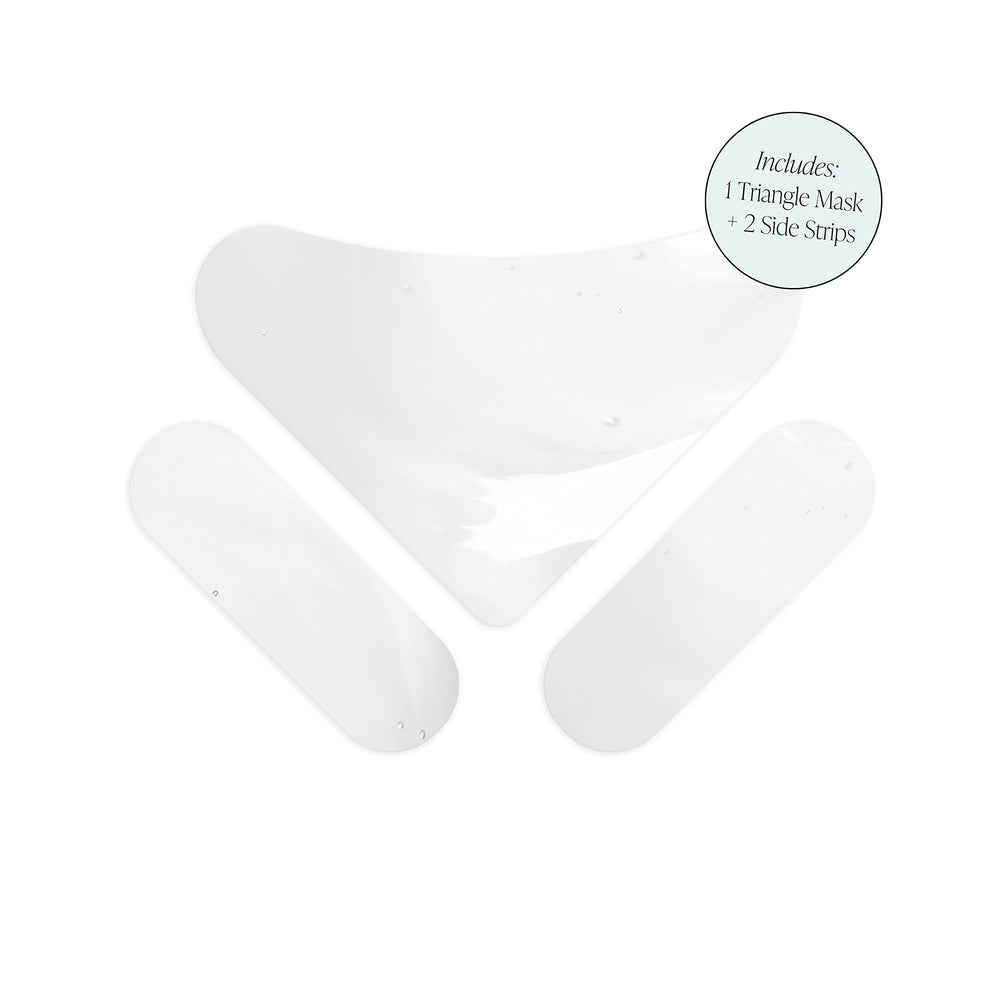 Bushbalm Hydrogel Vajacial Mask unfolding reveals two bikini strips for precise coverage