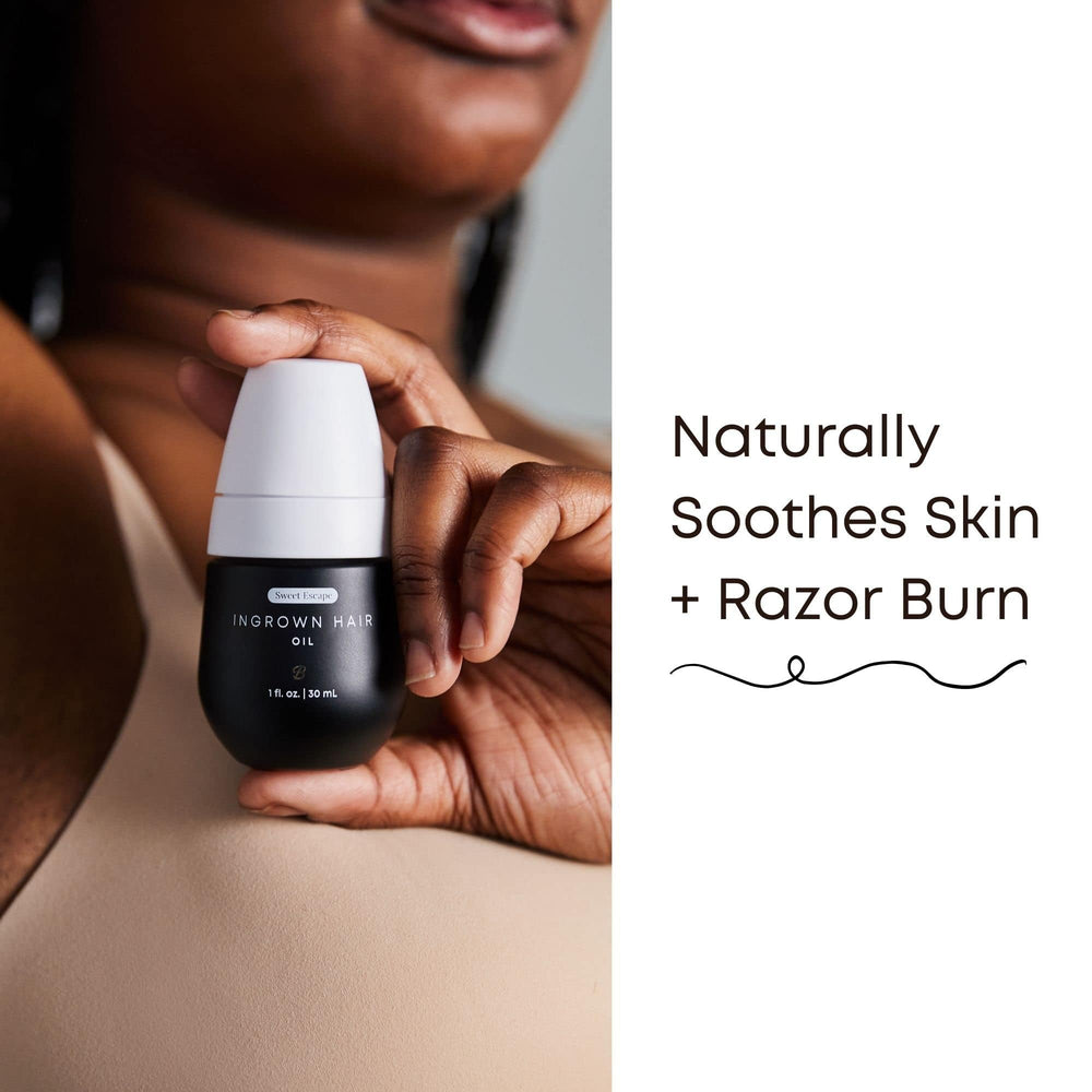 Sweet Escape Oil drops for targeted application and rapid soothing after shaving.