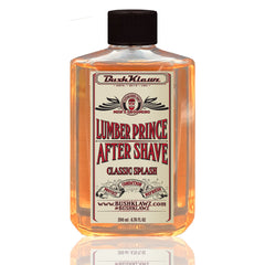 BushKlawz Lumber Prince aftershave bottle showing spicy woodsy scent for refreshing post-shave care.