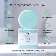 BusyNature Biotin 2-in-1 bar packaging highlights sulfate-free, vegan formula.