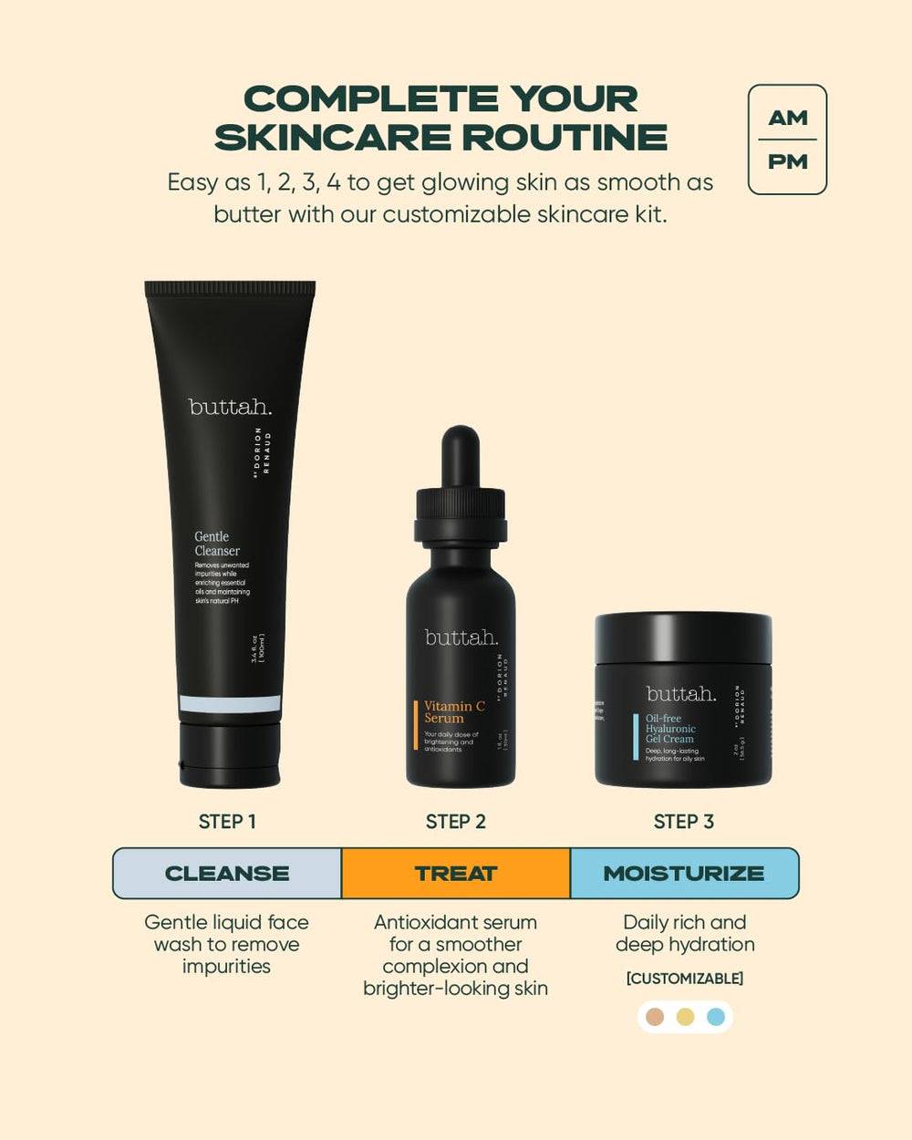 Buttah Skin usage scene for morning and evening routines with light, breathable texture