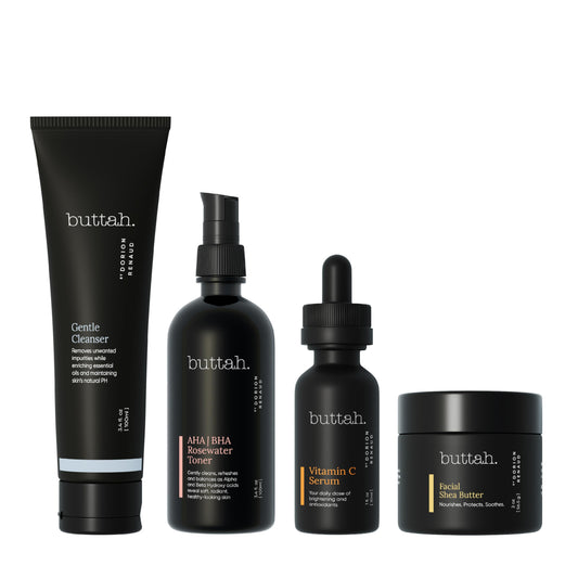 Buttah Skin Supreme Kit on display for daily melanin-rich routine.