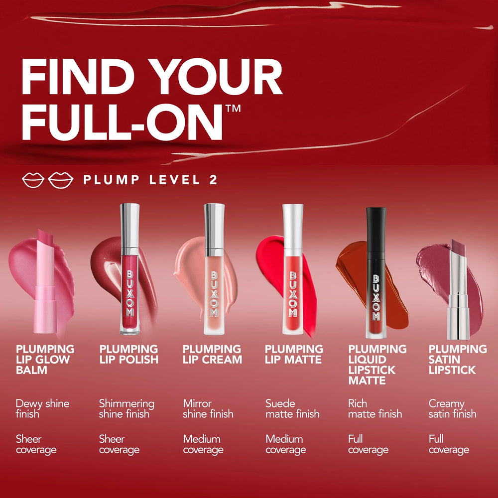 Buxom cruelty-free and paraben-free label on packaging.