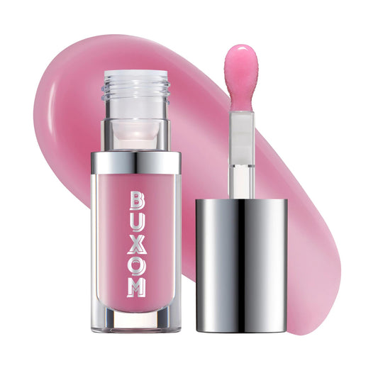 Buxom Dolly Full-On Glossy Lip Oil tube with high-shine finish for instant hydration.