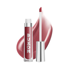 Buxom Full-On Lip Polish in Rich Plum Brown Sugar swatch with high-shine gloss