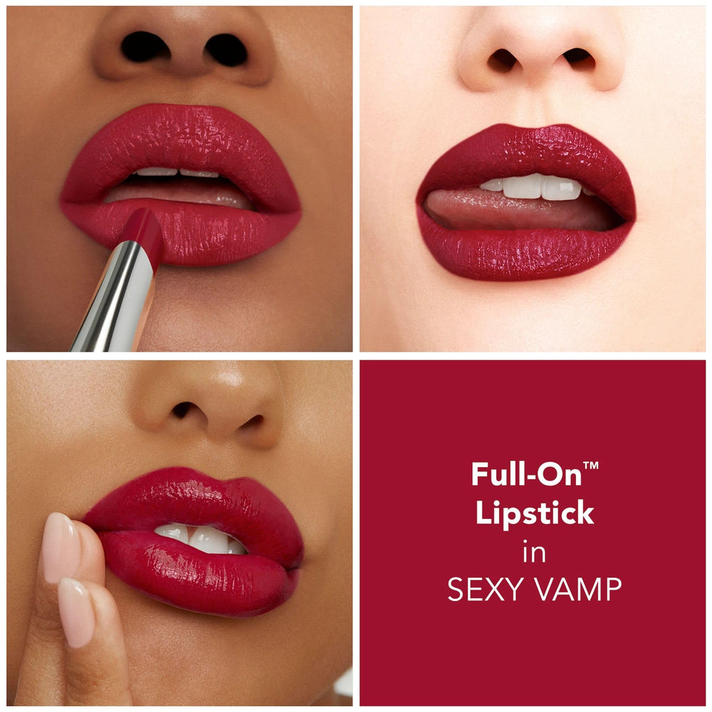 Buxom Full-On Sexy Vamp curved bullet enables precise lip definition.