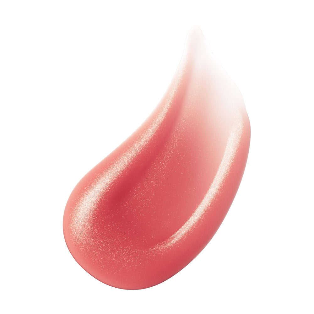 Close-up of wand applying gloss for high-shine lips with a tingling feel.