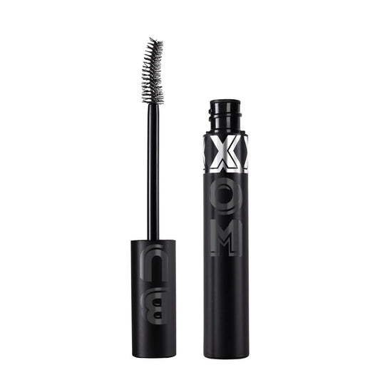 BUXOM Lash Xtension Lift mascara curved wand closeup showing lifted, defined lashes