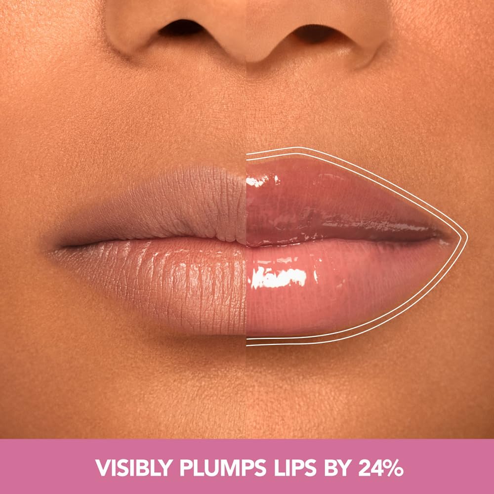 Buxom Plump Shot Hyaluronic spheres close-up promoting hydration.