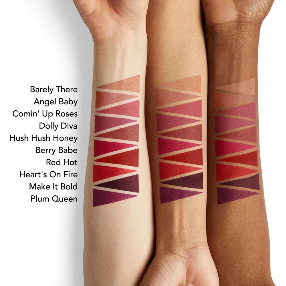 Power Line Plumping Lip Liner swatches highlight defined edges.