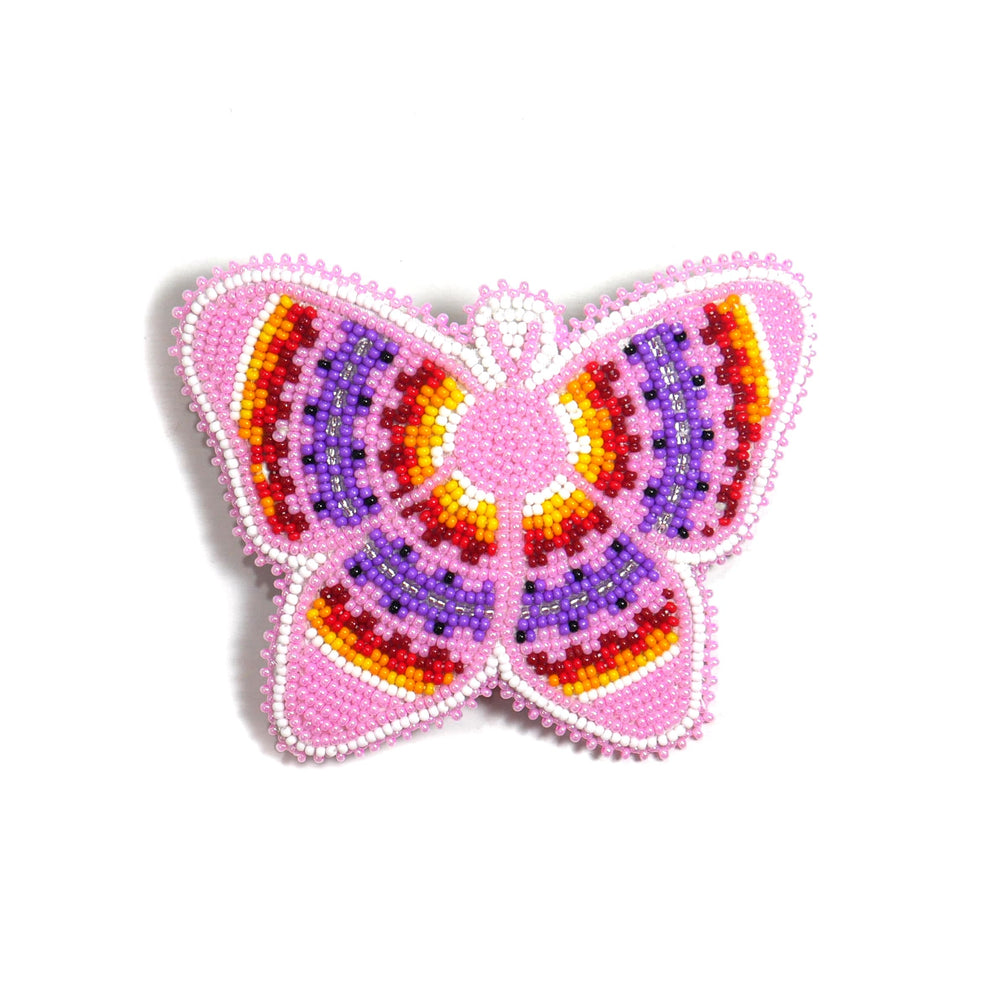 BuyBeaded butterfly baby pink hair clip with intricate beadwork for stylish looks.