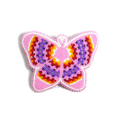BuyBeaded butterfly baby pink hair clip with intricate beadwork for stylish looks.