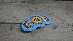 BuyBeaded handmade hair clip 16H skyblue showing intricate beadwork and sturdy clasp