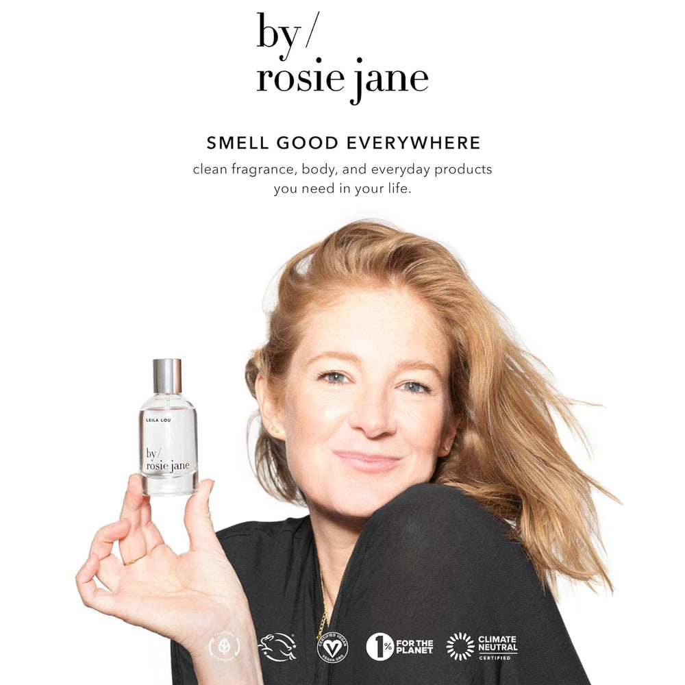 By Rosie Jane Chill Out Everyday Body Milk turmeric and aloe ingredients shown.