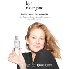 By Rosie Jane James travel-size bottle, convenient carry-on for on-the-go refreshment.