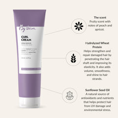 Styled curls with By Veira Curl Cream exhibit strong frizz control and bounce.