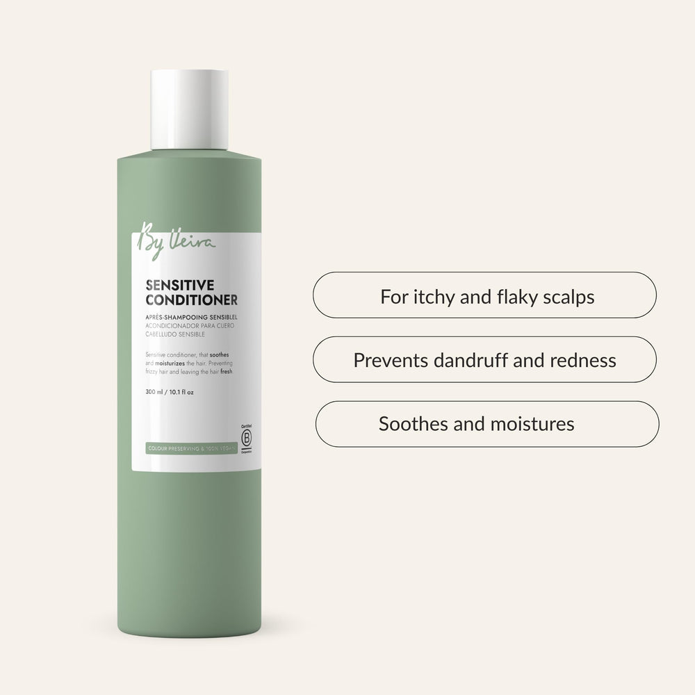 By Veira Sensitive Conditioner frizz control focus for sleek, manageable hair.